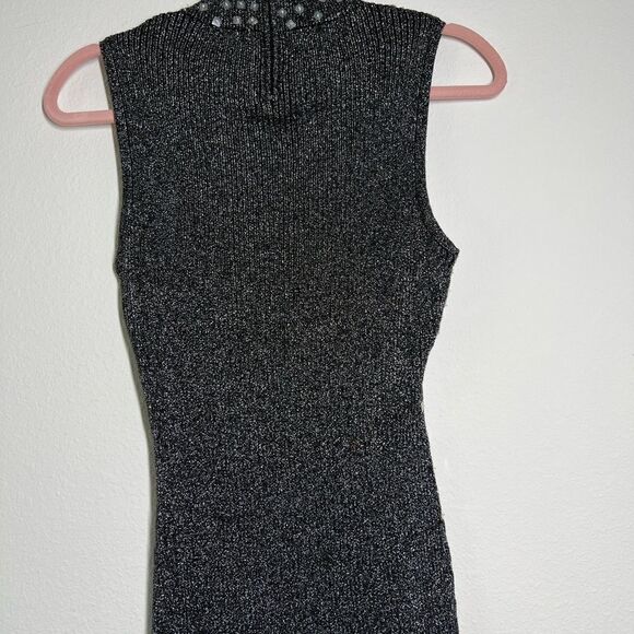Étincelle Couture Black Sequined Textured Cotton 70% Top size M (T4 Europe) - Picture 6 of 11
